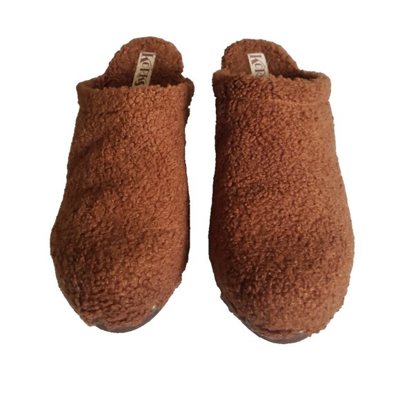 Korks by Kork Ease Studded Teddy Round Toe Block Heel Slip On Clogs Brown Sz 10M - Picture 4 of 11